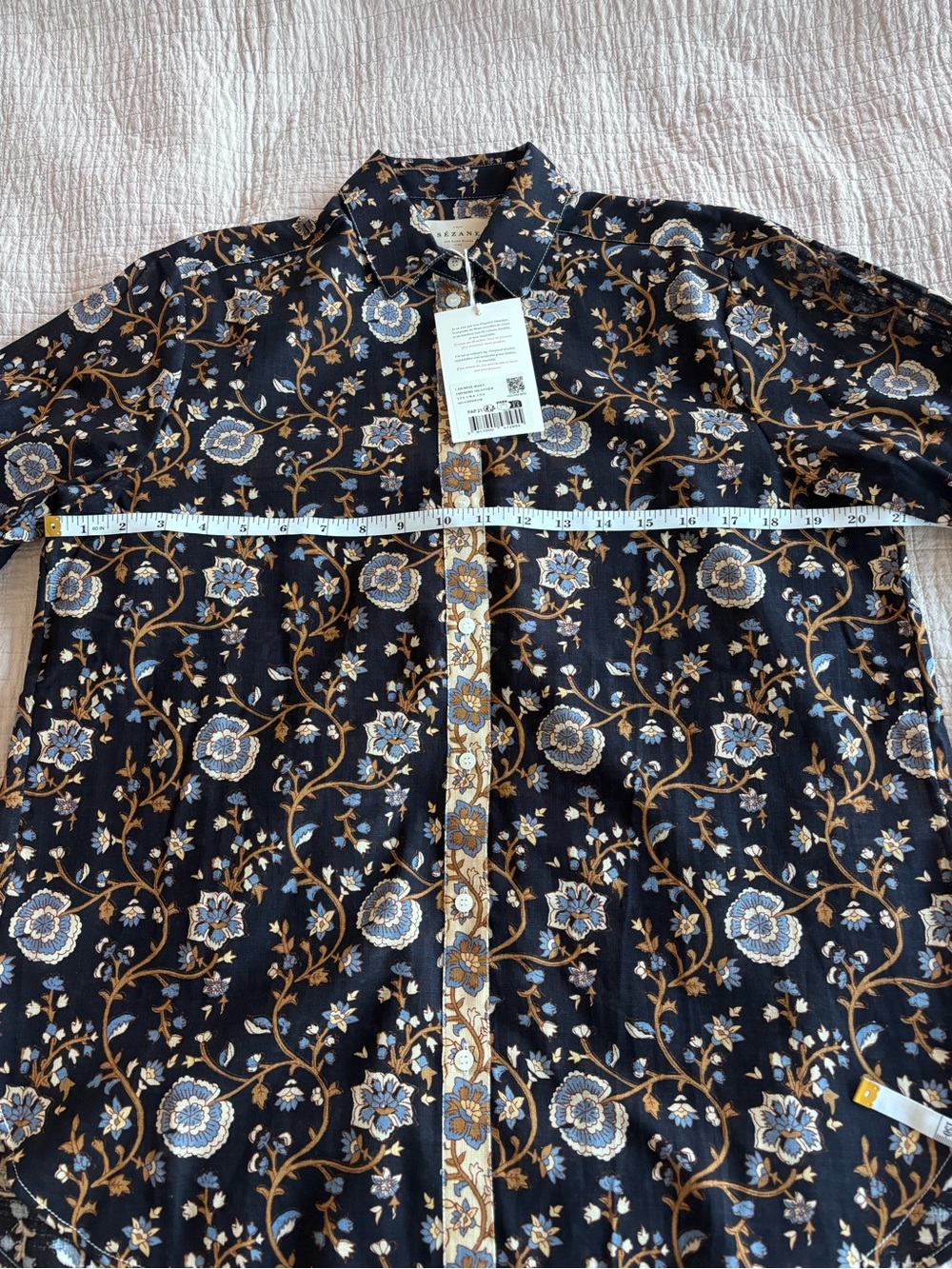 NWT Sézane Set - Maxy Shirt + Azziano Trousers in Heather Print Size 4/36 - Picture 12 of 14